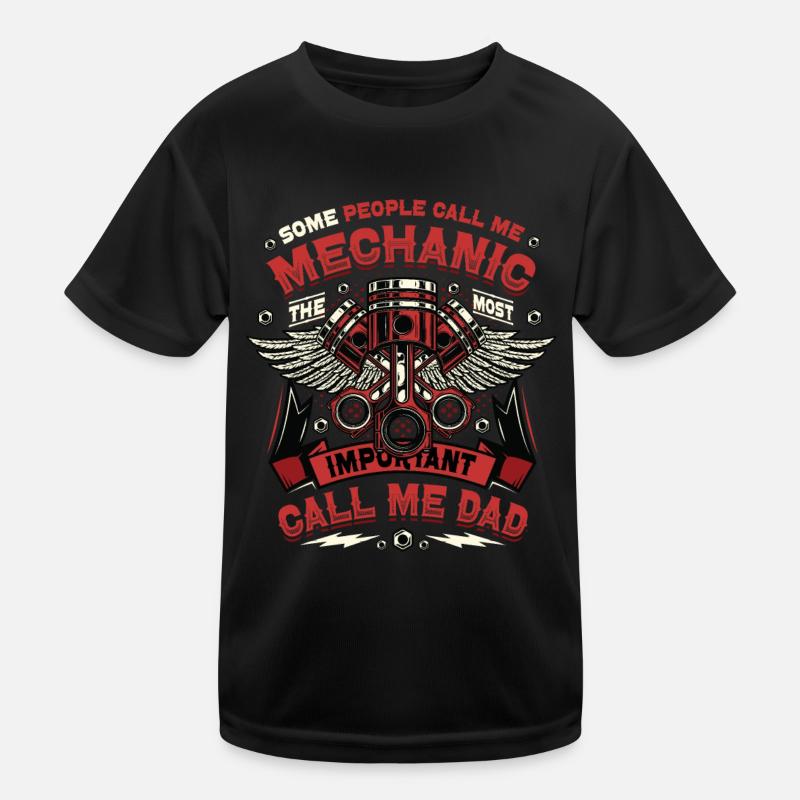 Mécanicien Le plus important Appelez-moi papa Auto T-shirt sport Enfant