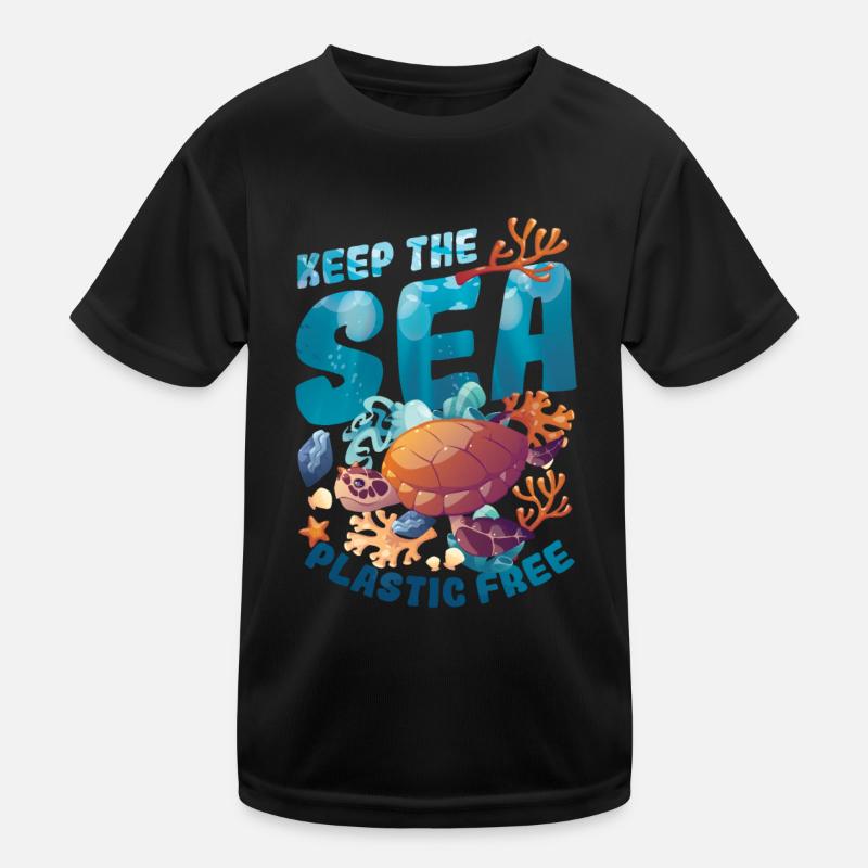 Keep the sea plastic-free, save the ocean. Kids Functional T-Shirt