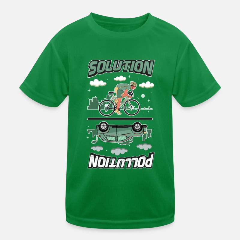 Polution Solution Environmental Protection Cycling Kids Functional T-Shirt