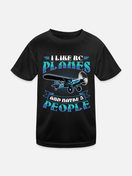 I like rc planes and maybe 3 people - Kids Functional T-Shirt - black - Front