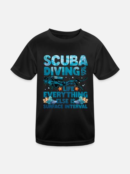 Vie de plongée, plongeur. - T-shirt sport Enfant - noir - Devant