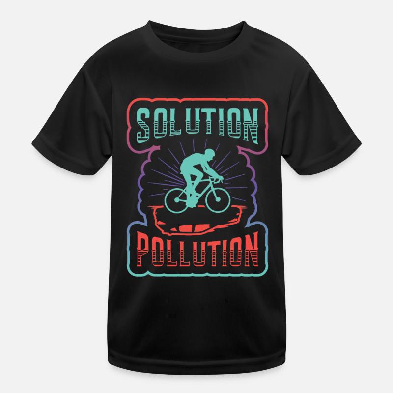 Polution Solution Environmental Protection Cycling. Kids Functional T-Shirt