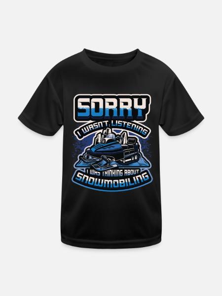 Nachdenken Über Snowmobiling, Snowmobile. - Kinder Funktions-T-Shirt - Schwarz - Vorne