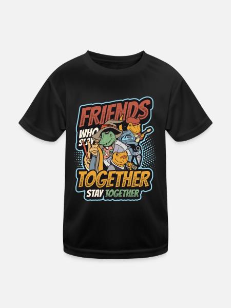 Friends who are together Stay together. - Kids Functional T-Shirt - black - Front