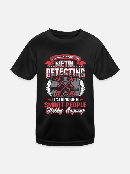 Metalldetektor, Hobby, Metalldetektion. - Kinder Funktions-T-Shirt - Schwarz - Vorne