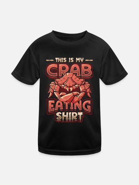 Eating crabs. - Kids Functional T-Shirt - black - Front