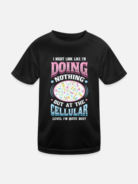 Auf Zellulärer Ebene, Bin Ich Ein Vielarbeiter. - Kinder Funktions-T-Shirt - Schwarz - Vorne