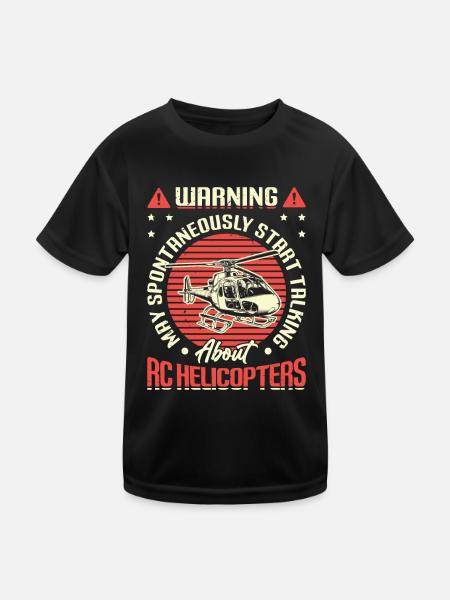 Warnung, Kann Spontan Anfangen, Über Rc Zu Reden. - Kinder Funktions-T-Shirt - Schwarz - Vorne