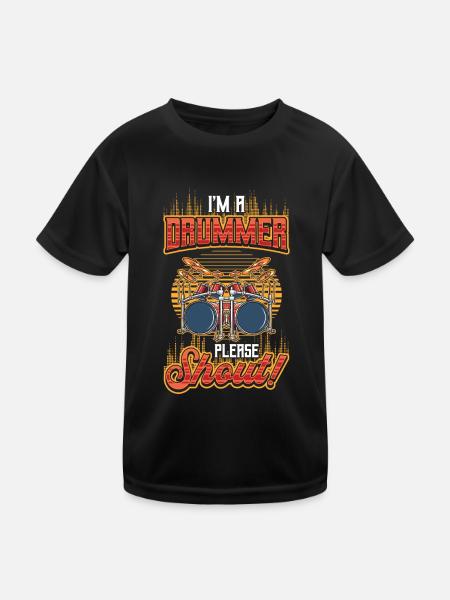 Je suis batteur, s’il vous plaît crier. - T-shirt sport Enfant - noir - Devant