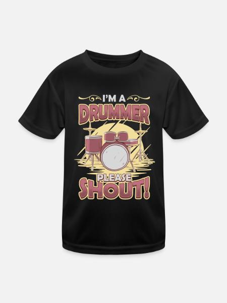 Je suis batteur, s’il vous plaît crier. - T-shirt sport Enfant - noir - Devant