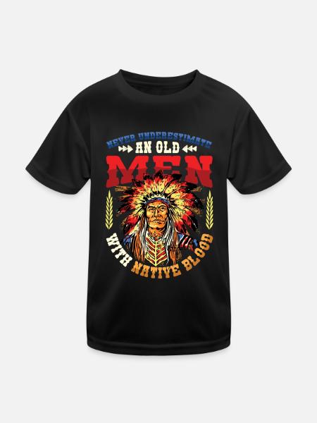 Des vieillards avec du sang indigène, des Indiens. - T-shirt sport Enfant - noir - Devant
