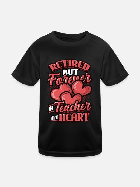 Im Ruhestand, Aber Im Herzen Immer Ein Lehrer. - Kinder Funktions-T-Shirt - Schwarz - Vorne