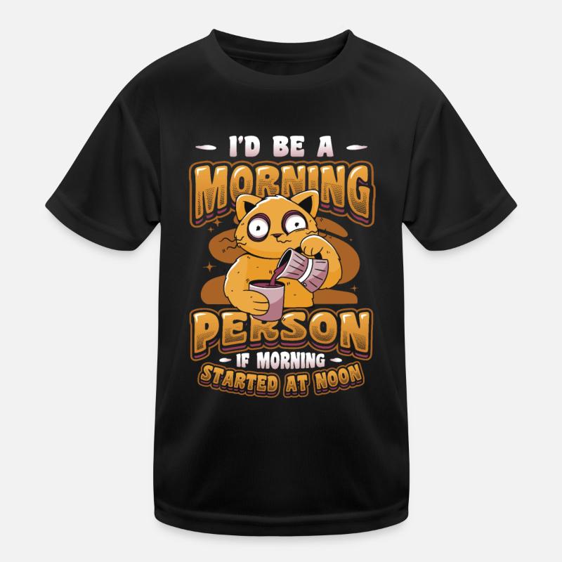 Spätaufsteher, Morgenmuffel, Eule, Langschläfer. Kinder Funktions-T-Shirt