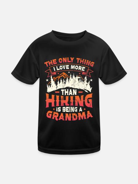 Grand-père errant dans la montagne. - T-shirt sport Enfant - noir - Devant