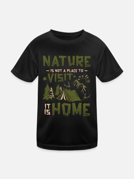Die Natur Ist Kein Ort, Den Man Besucht. - Kinder Funktions-T-Shirt - Schwarz - Vorne