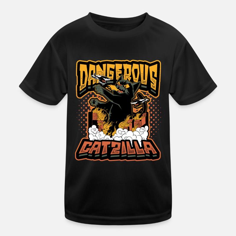 Dangerous Catzilla Kids Functional T-Shirt