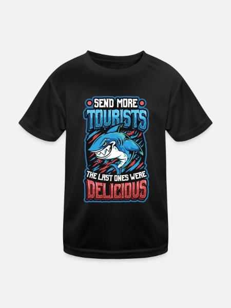 Schicken Sie Mehr Touristen - Kinder Funktions-T-Shirt - Schwarz - Vorne