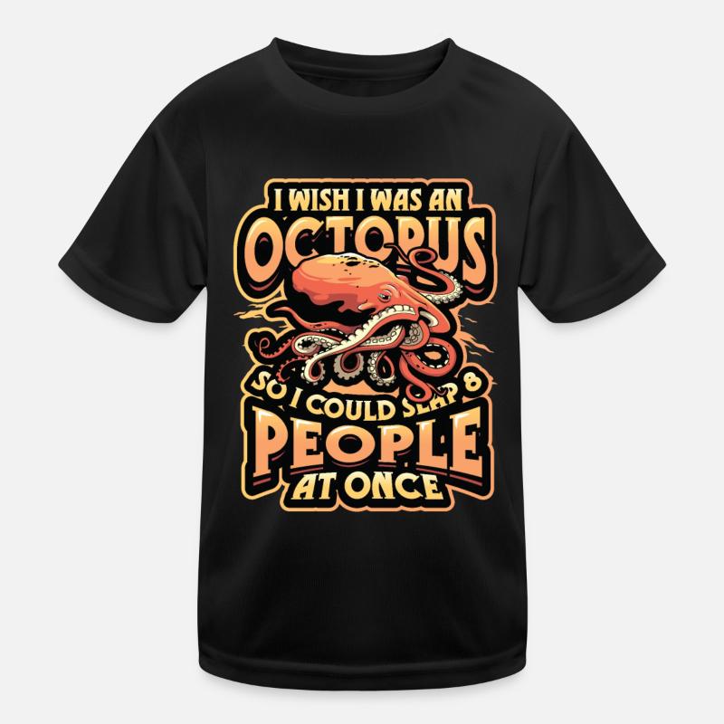 Slap 8 Menschen Auf Einmal Octopi Funny Octopus Kinder Funktions-T-Shirt