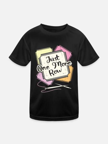 Nur Noch Eine Reihe Häkeln - Kinder Funktions-T-Shirt - Schwarz - Vorne