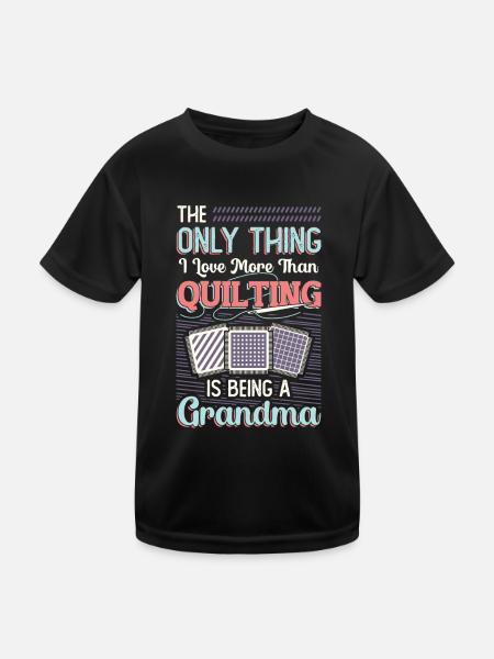 Nähen Quilter Oma Quilten - Kinder Funktions-T-Shirt - Schwarz - Vorne