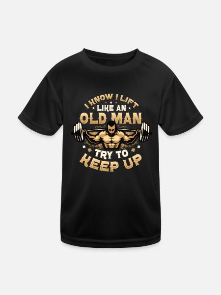 L’haltérophilie je sais, je soulève comme un vieil homme - T-shirt sport Enfant - noir - Devant