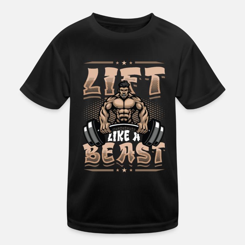 Lifting Like a Beast Weightlifting Bodybuilder Kids Functional T-Shirt