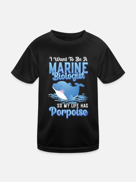Biologiste marin La vie a marsouin - T-shirt sport Enfant - noir - Devant