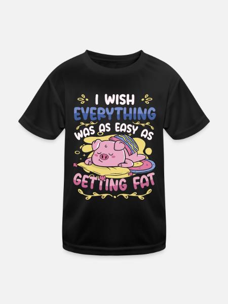 Selbstironie Übergewicht Im Fett - Kinder Funktions-T-Shirt - Schwarz - Vorne