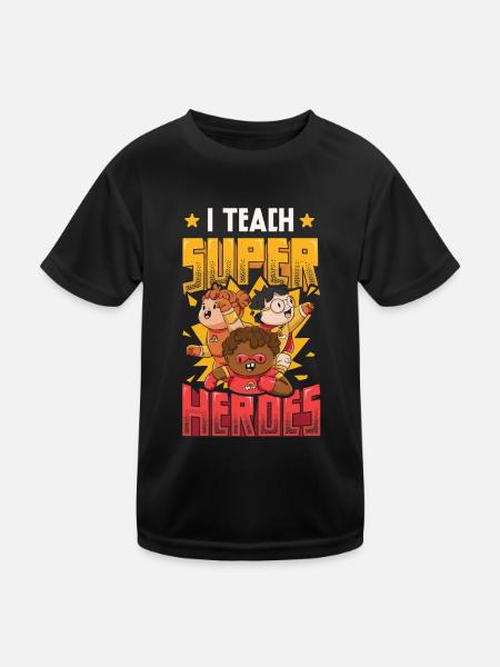 I teach superheroes - Kids Functional T-Shirt - black - Front