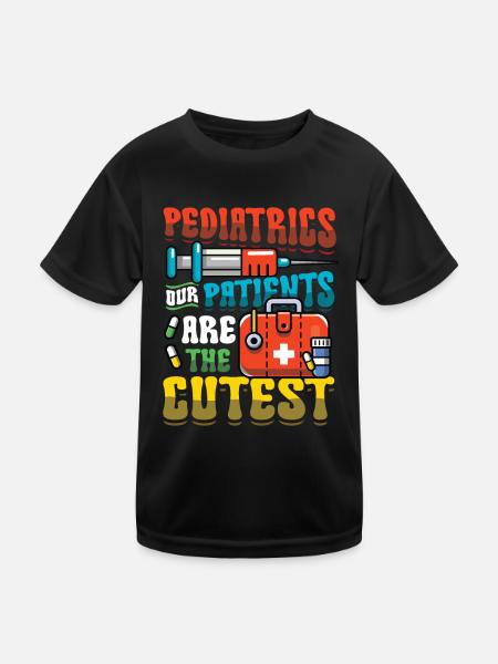 Pädiatrie Unsere Patienten Sind Die Süßesten - Kinder Funktions-T-Shirt - Schwarz - Vorne
