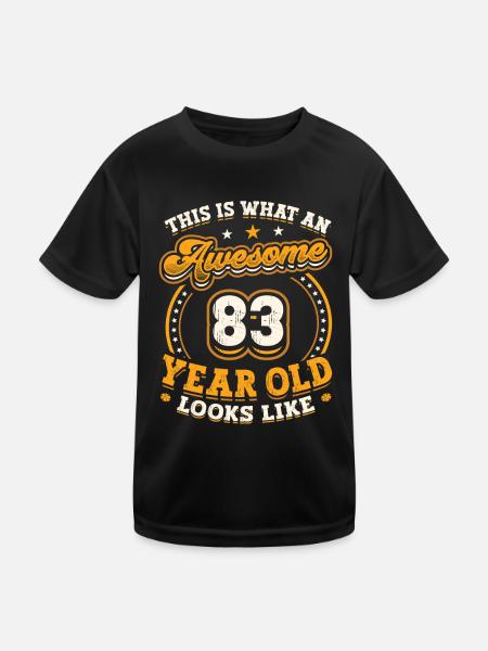 Voilà à quoi ressemble un grand homme de 83 ans. - T-shirt sport Enfant - noir - Devant