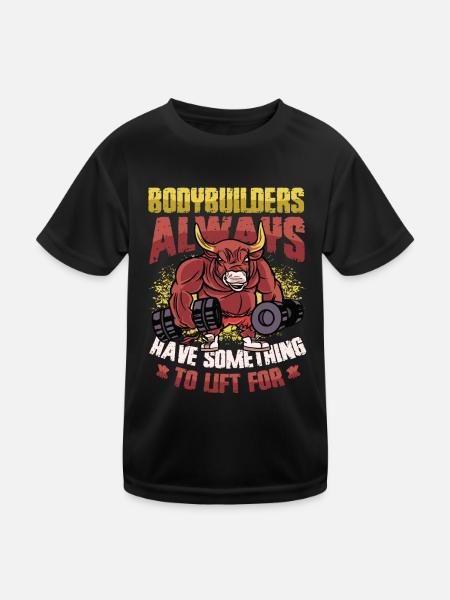 Les culturistes ont quelque chose à soulever pour le poids - T-shirt sport Enfant - noir - Devant