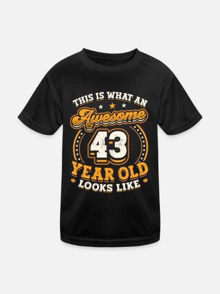 Voilà à quoi ressemble un grand homme de 43 ans. - T-shirt sport Enfant - noir - Devant