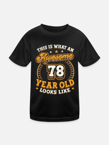 Voici à quoi ressemble un homme génial de 78 ans. - T-shirt sport Enfant - noir - Devant