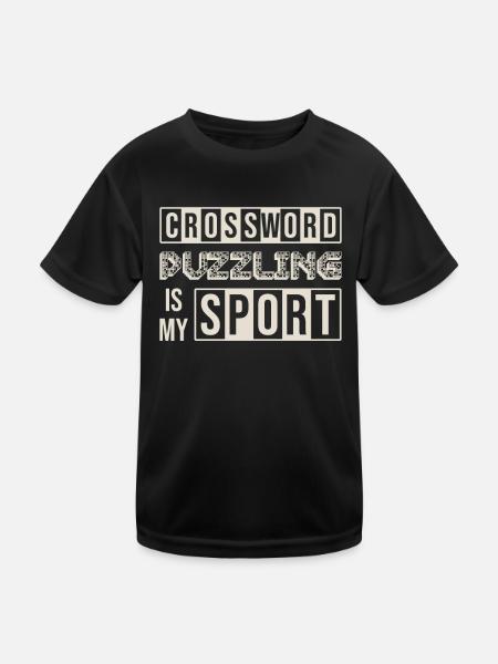 Les mots croisés sont mon sport - T-shirt sport Enfant - noir - Devant