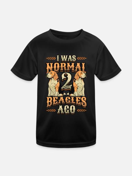 I was normal in front of 2 beagles. - Kids Functional T-Shirt - black - Front