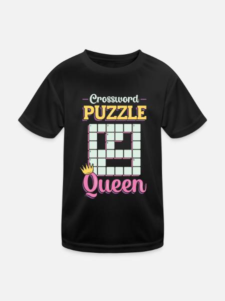 Crossword Queen Crossword Puzzles - Kids Functional T-Shirt - black