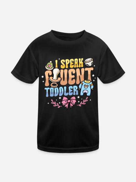 Ich Spreche Fließend Kleinkind - Kinder Funktions-T-Shirt - Schwarz - Vorne