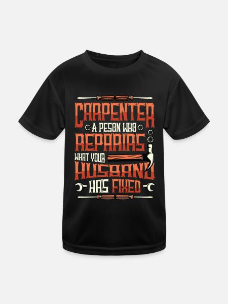 Drôle de menuisier, charpentier - T-shirt sport Enfant - noir - Devant