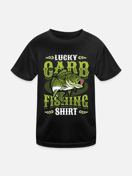 Lucky Carb Fishing - Kinder Funktions-T-Shirt - Schwarz - Vorne