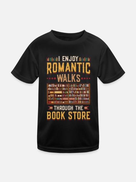 Romantische Spaziergänge Durch Den Buchladen - Kinder Funktions-T-Shirt - Schwarz - Vorne