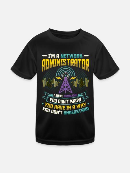 Résoudre les problèmes de l'administrateur réseau du support informatique - T-shirt sport Enfant - noir - Devant