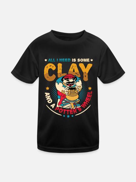Alles, Was Ich Brauche, Ist Etwas Ton - Kinder Funktions-T-Shirt - Schwarz - Vorne