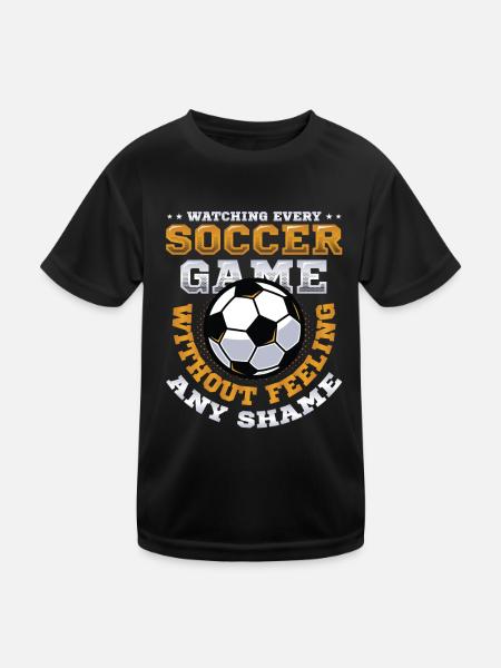 Jedes Fußballspiel Sehen, Ohne Etwas Zu Spüren - Kinder Funktions-T-Shirt - Schwarz - Vorne