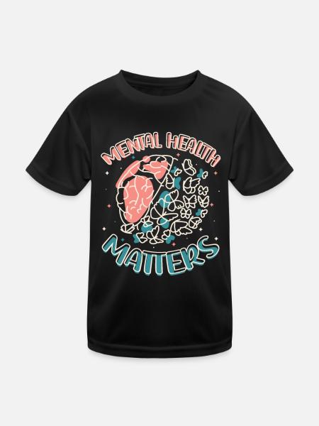 Mental health is important. - Kids Functional T-Shirt - black - Front