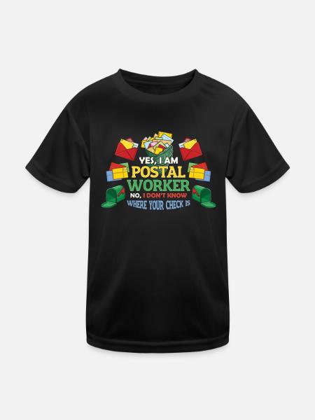 Lustige Postangestellte Postamt - Kinder Funktions-T-Shirt - Schwarz - Vorne