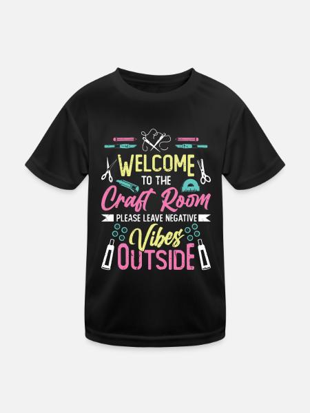 Salles d’artisanat, artistes, artisans, fil, crochet. - T-shirt sport Enfant - noir - Devant