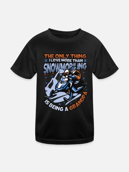 Snowmobiling Grandpa Snowmobile - Kids Functional T-Shirt - black - Front