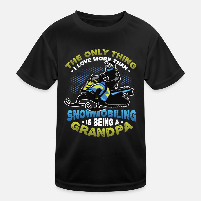 Snowmobiling Grandpa Snowmobile Kids Functional T-Shirt