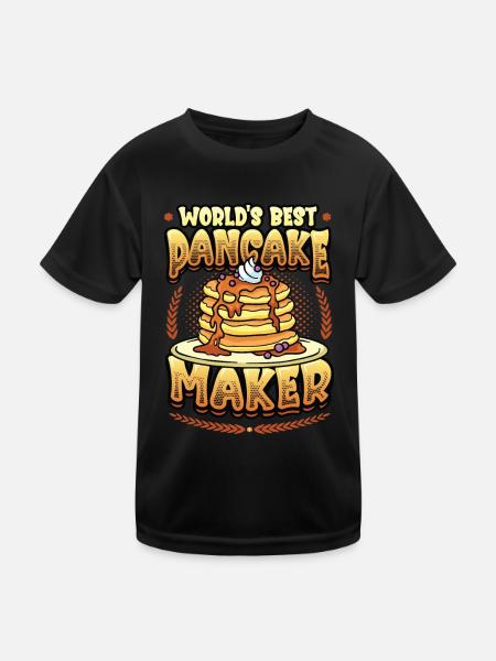 Der Beste Pfannkuchenmacher Der Welt - Kinder Funktions-T-Shirt - Schwarz - Vorne